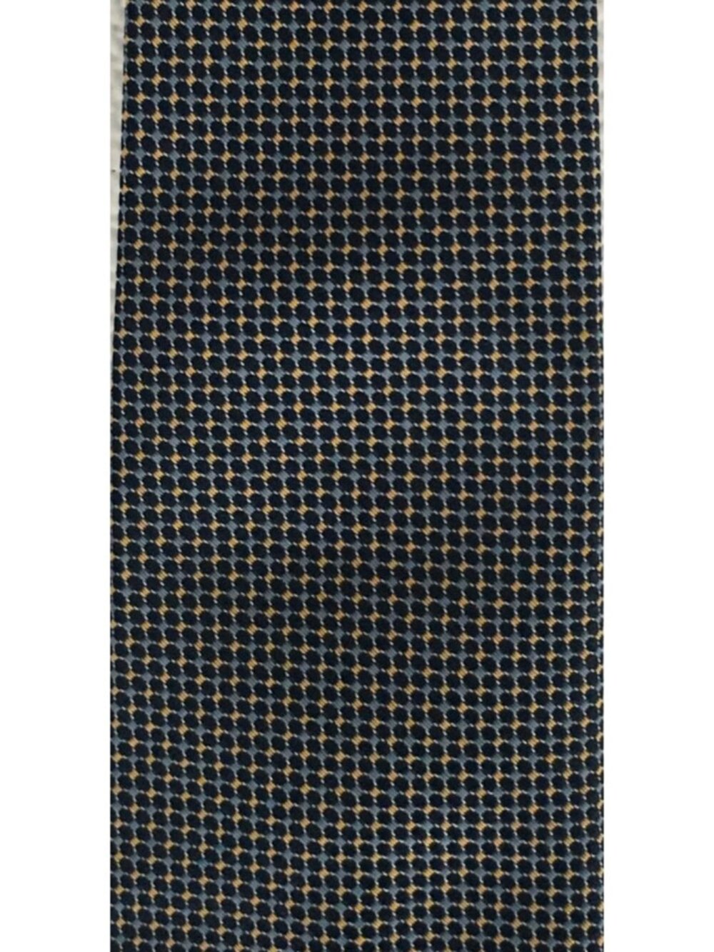 Story Cravats Neck Tie Black Blue Yellow Very Tiny Squares 3 in Wide 57 in Long